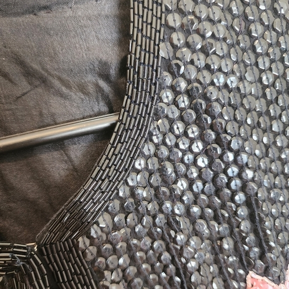 NWT JUDITH ANN PLUS Tulips Black Sequin Beaded Silk Jacket Blazer Women's 3X New - Picture 7 of 12